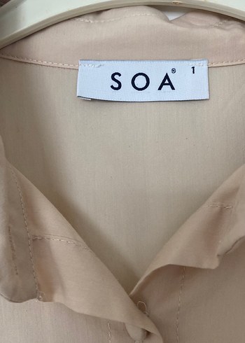 Bej Düğmeli Uzun Kollu Keten Gömlek - Görsel 3