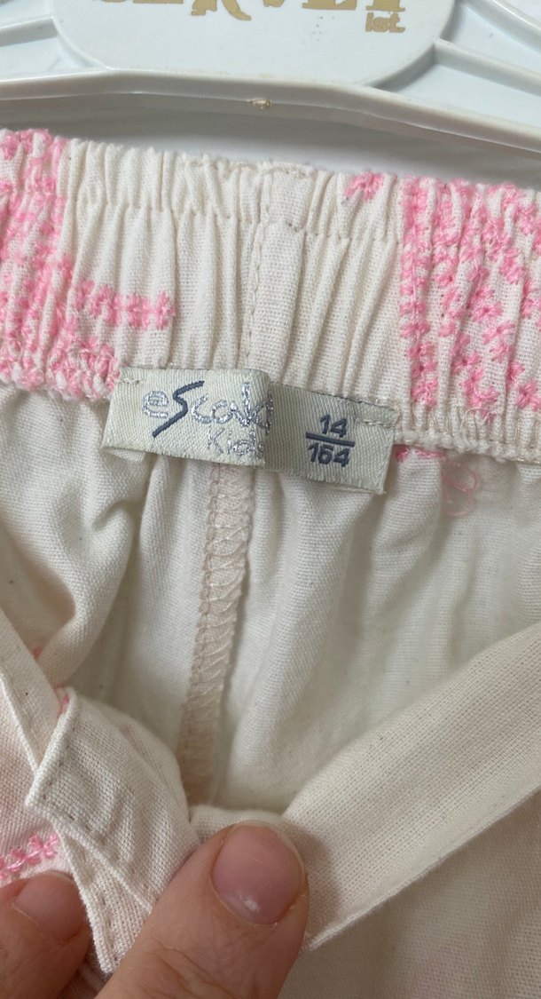 Pembe Desenli Bol Kesim Kadın Kumaş Pantolon - Görsel 5