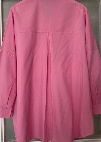 Pembe Düğmeli Uzun Kollu Kadın Gömlek - Görsel 5