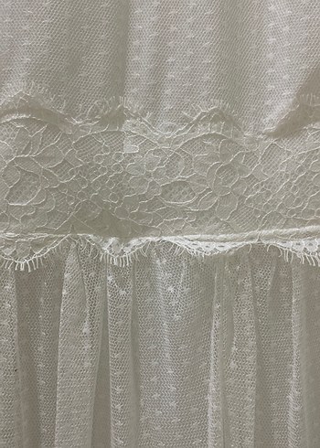 Dantel Detaylı Beyaz Bohem Uzun Elbise - Görsel 2