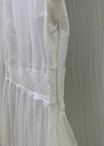 Dantel Detaylı Beyaz Bohem Uzun Elbise - Görsel 7