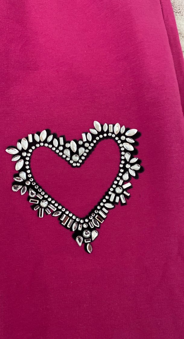 Nakışlı Pullu Pembe Kız Eşofman Altı - Görsel 3