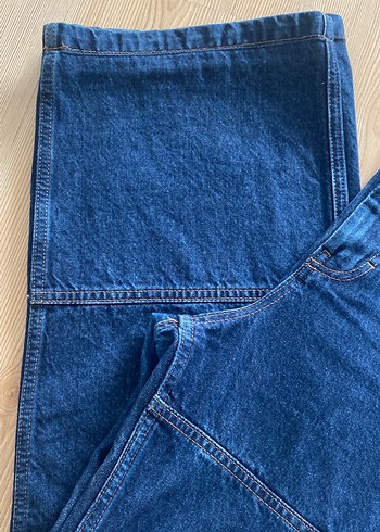 Lacivert Bol Kesim Midi Kot Pantolon - Görsel 4