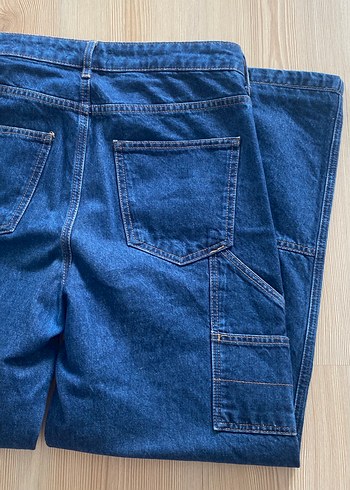 Lacivert Bol Kesim Midi Kot Pantolon - Görsel 6