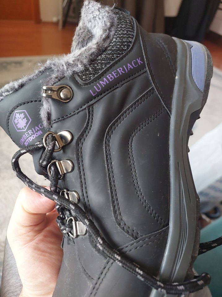 Mor Renkli Lumberjack Outdoor Bot - Görsel 2