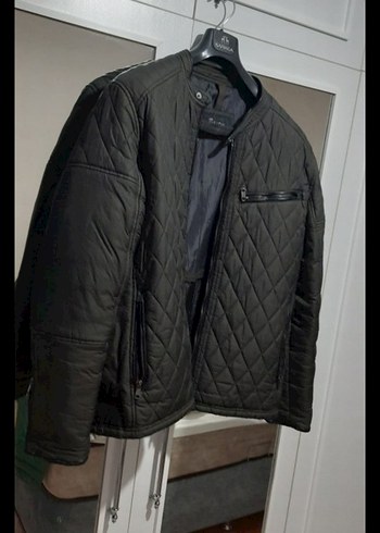 Dikişli Siyah Deri Erkek Biker Ceket - Görsel 4