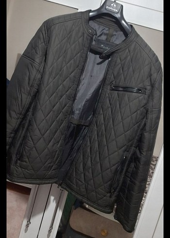 Dikişli Siyah Deri Erkek Biker Ceket - Görsel 2