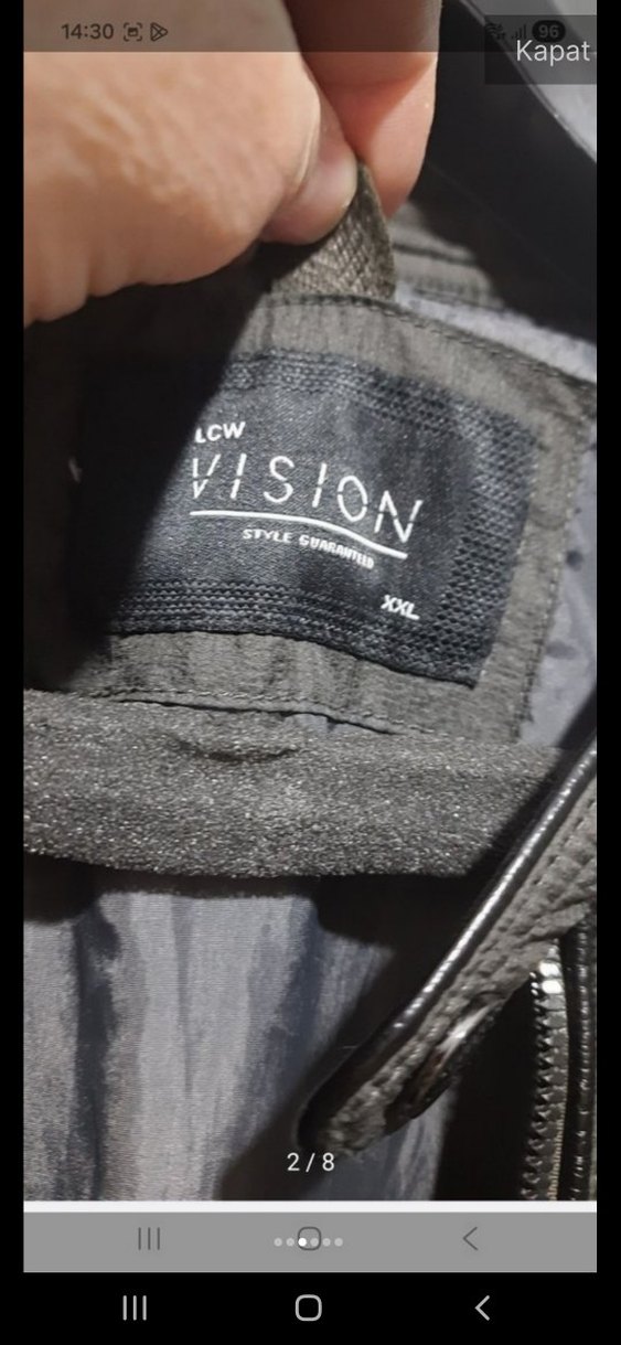 Dikişli Siyah Deri Erkek Biker Ceket - Görsel 3