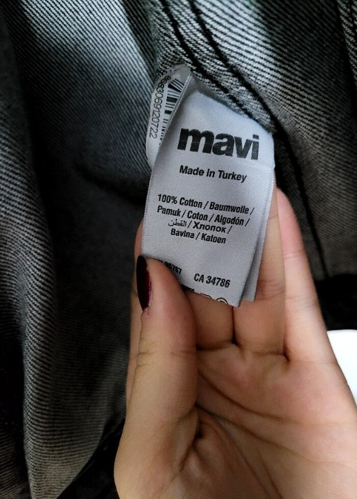 mavi  oversize kot ceket - Görsel 4
