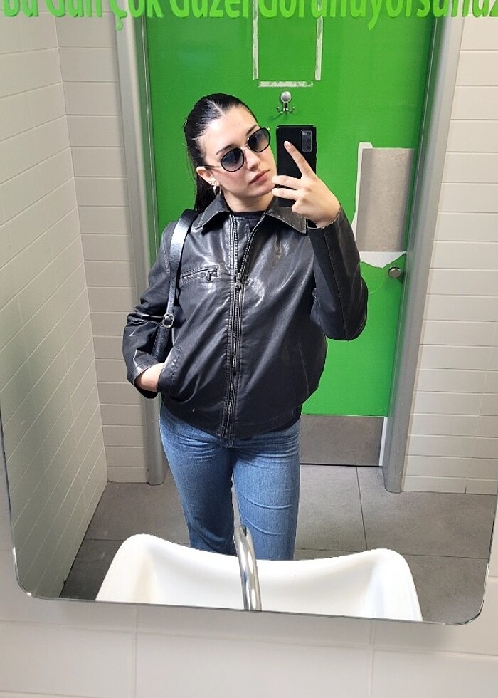 KOTON KADIN SUNI  VINTAGE DERI CEKET - Görsel 4