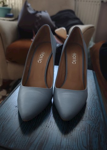 HOTIC Mavi Süet Stiletto Kadın Ayakkabı - Görsel 2