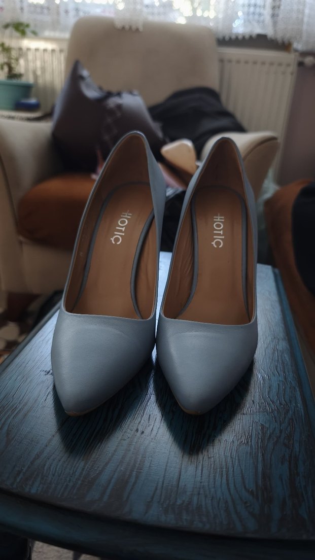 HOTIC Mavi Süet Stiletto Kadın Ayakkabı - Görsel 2