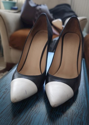 HOTİC KADIN SIYAH BEYAZ TOPUKLU AYAKKABI - Görsel 2