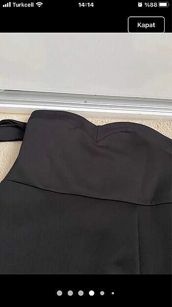 l Beden siyah Renk Straplez derin yırtmaçlı elbise