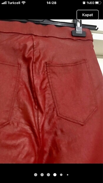 m Beden kırmızı Renk Sony deri görünümlü pantolon