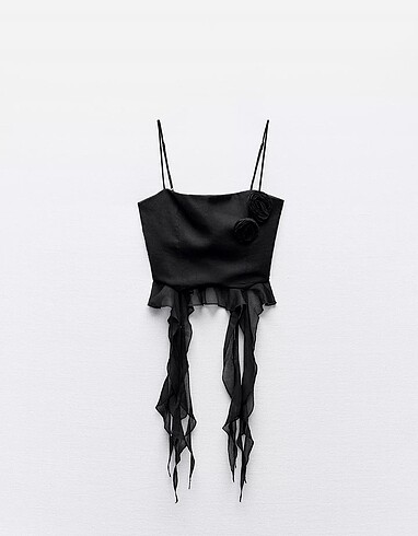 Zara çiçekli crop bluz