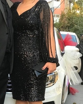 siyah payet elbise 