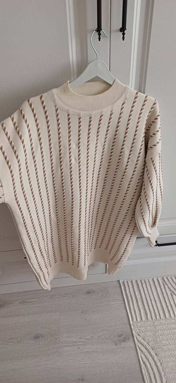 Kadın Beyaz Triko Salaş Kazak - Görsel 3