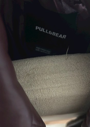 Düğmeli koyu bordo Deri Kadın Ceket - Görsel 3