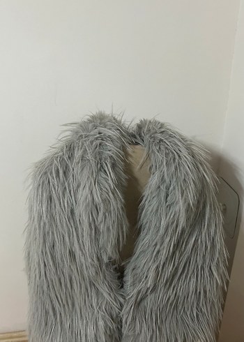 Gri Kadın Suni Kürk Ceket - Görsel 3