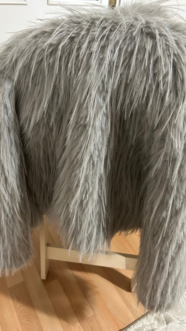 Gri Kadın Suni Kürk Ceket - Görsel 4