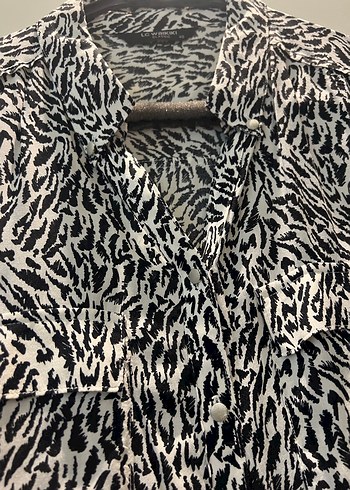 Zebra Desenli Siyah beyaz  Gömlek - Görsel 3