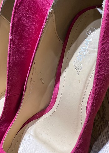 Pembe Süet Stiletto Topuklu Kadın Ayakkabı - Görsel 5