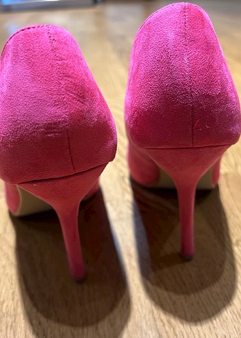 Pembe Süet Stiletto Topuklu Kadın Ayakkabı - Görsel 3