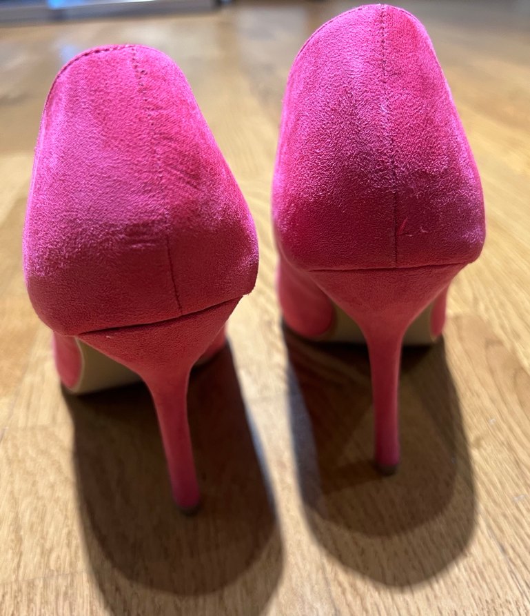 Pembe Süet Stiletto Topuklu Kadın Ayakkabı - Görsel 3