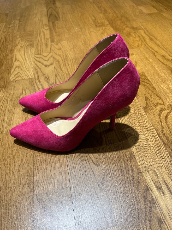 Pembe Süet Stiletto Topuklu Kadın Ayakkabı - Görsel 2