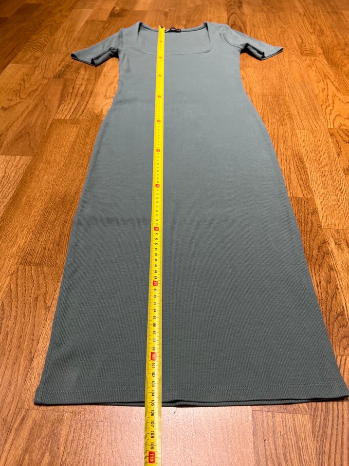 Yeşil Kadın Günlük Dar Kesim Uzun Elbise - Görsel 4