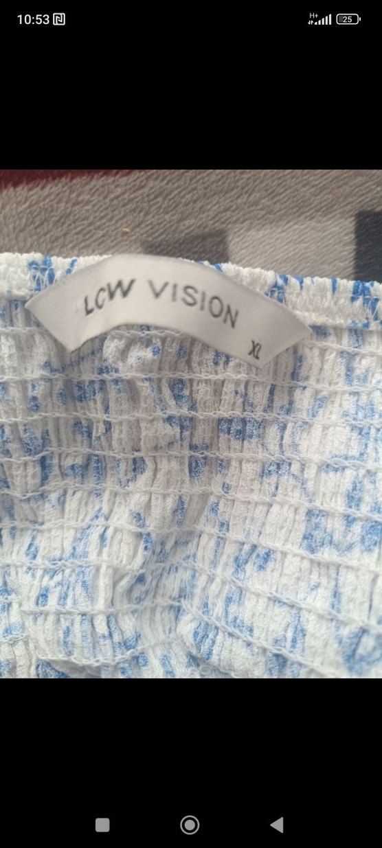 Mavi Desenli Fırfırlı Mi etek ve tişört - Görsel 3