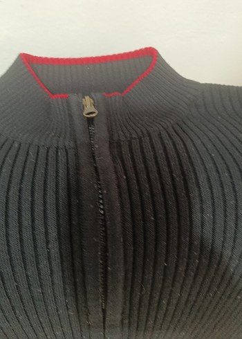 Fermuarlı Siyah Örgü Kadın Kazak - Görsel 2