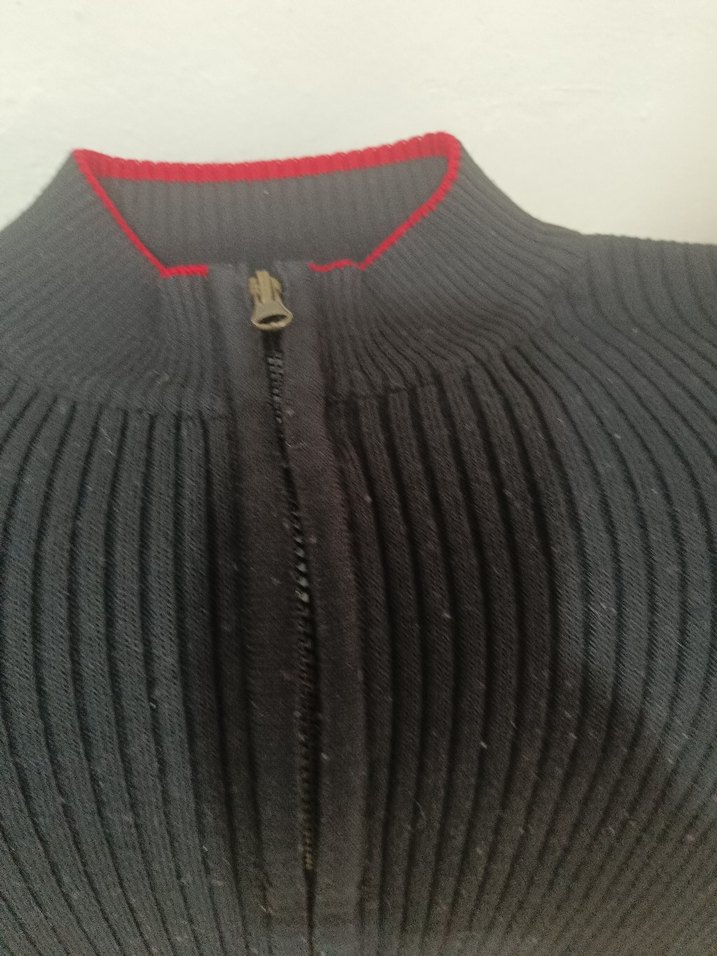 Fermuarlı Siyah Örgü Kadın Kazak - Görsel 2