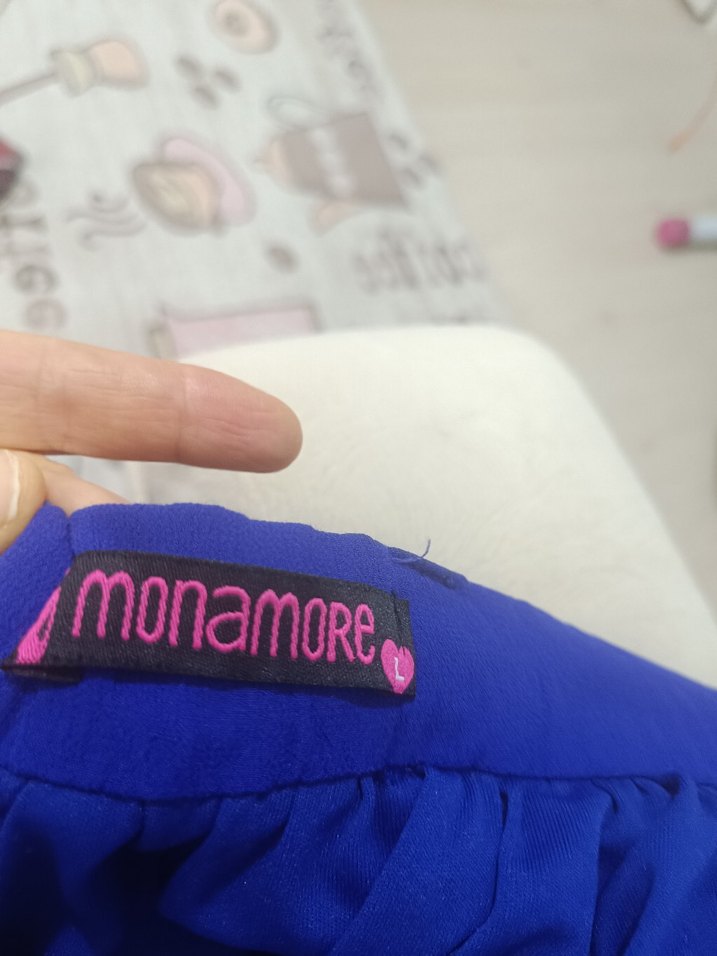 Koyu Mavi Düz etek - Görsel 2