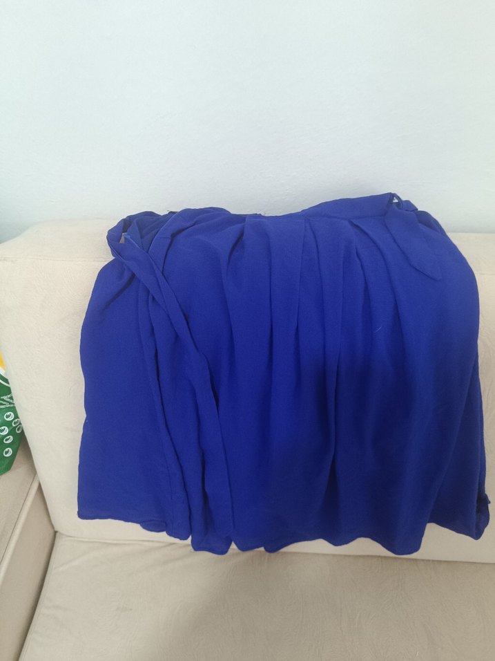 Koyu Mavi Düz etek - Görsel 3