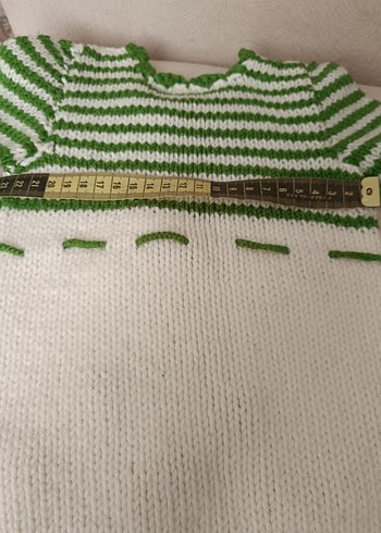 Kız Çocuk Örgü Kiraz İşlemeli Kısa Kollu Kazak - Görsel 2