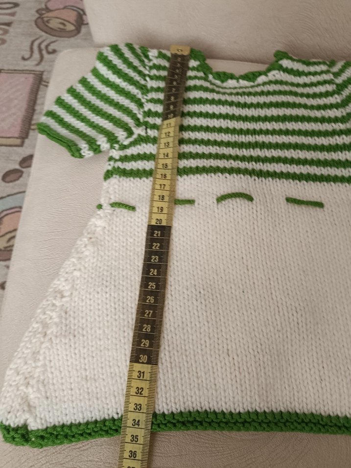 Kız Çocuk Örgü Kiraz İşlemeli Kısa Kollu Kazak - Görsel 3