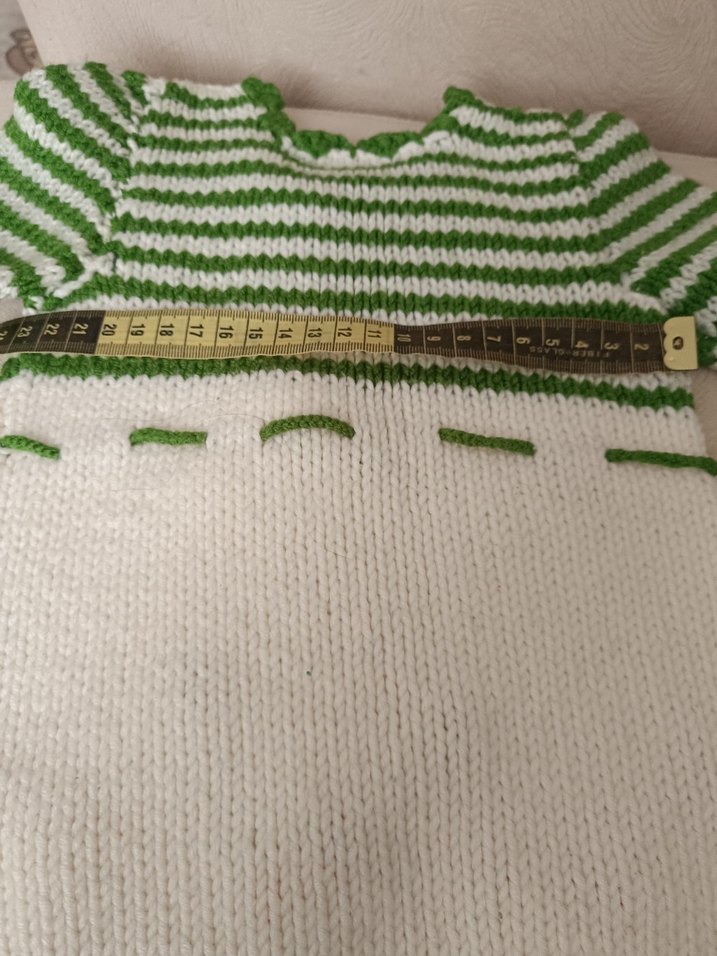 Kız Çocuk Örgü Kiraz İşlemeli Kısa Kollu Kazak - Görsel 2