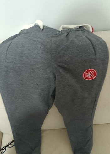 Gri Fermuarlı Erkek Eşofman Altı - BX Baskılı 9 10 yas - Görsel 2