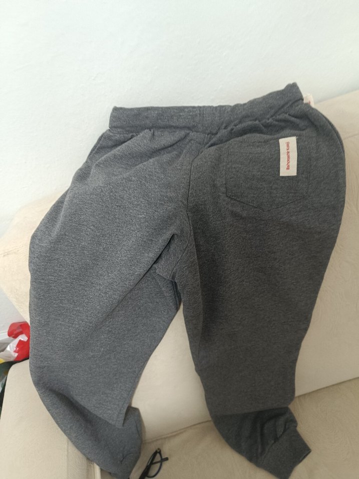 Gri Fermuarlı Erkek Eşofman Altı - BX Baskılı 9 10 yas - Görsel 3