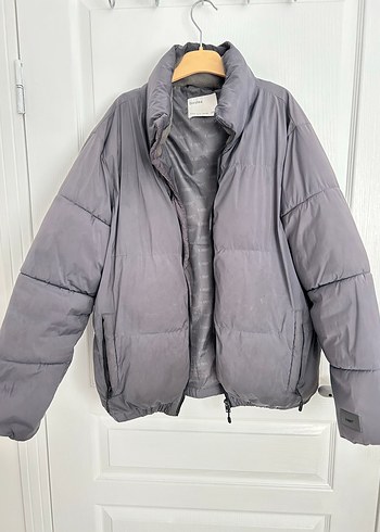 Bershka Gri Kadın Kışlık Fermuarlı Mont
