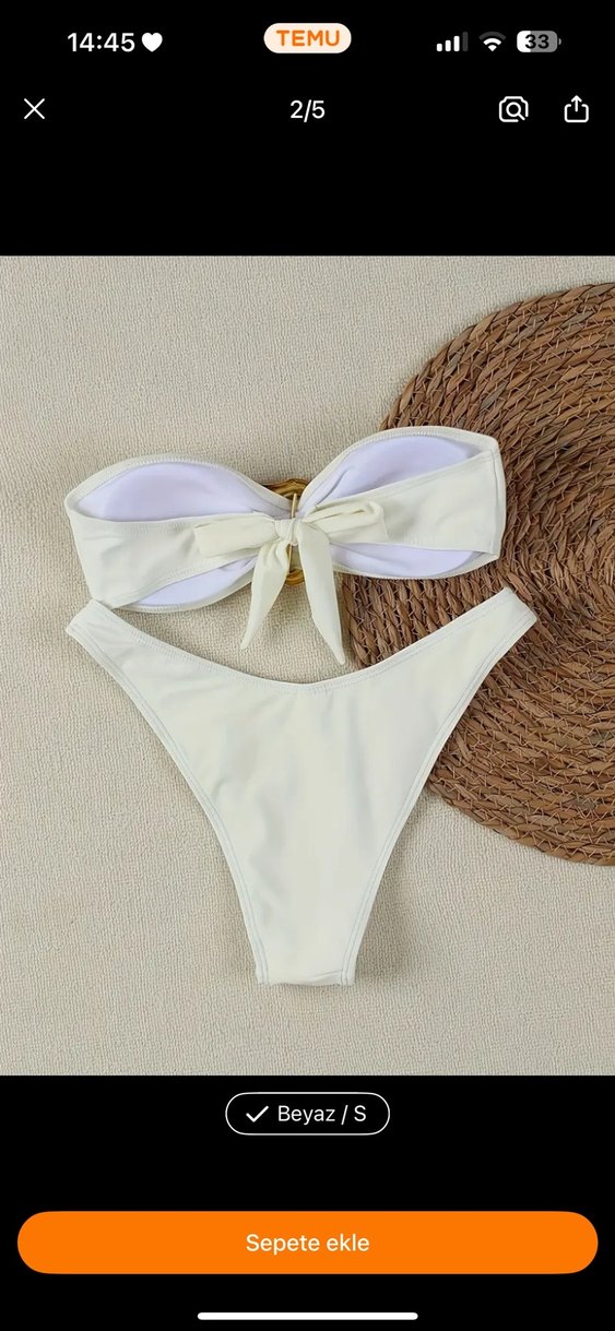 Krem Rengi Tokalı Bikini Takımı - Görsel 2