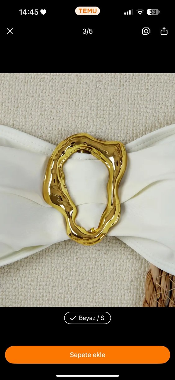 Krem Rengi Tokalı Bikini Takımı - Görsel 3