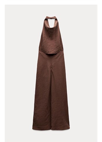 Zara Drapeli Halter Yaka Midi Elbise - Görsel 3