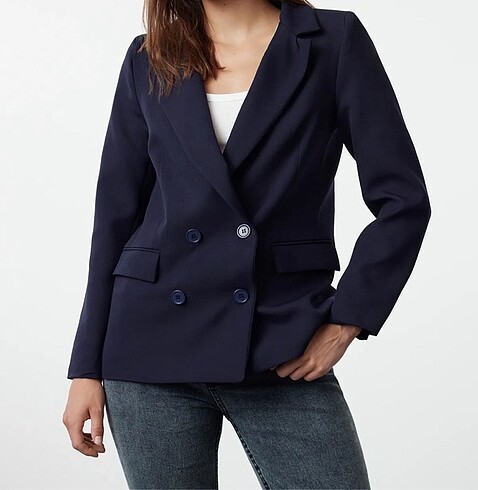 xs Beden TRENDYOLMİLLA LACİVERT BLAZER