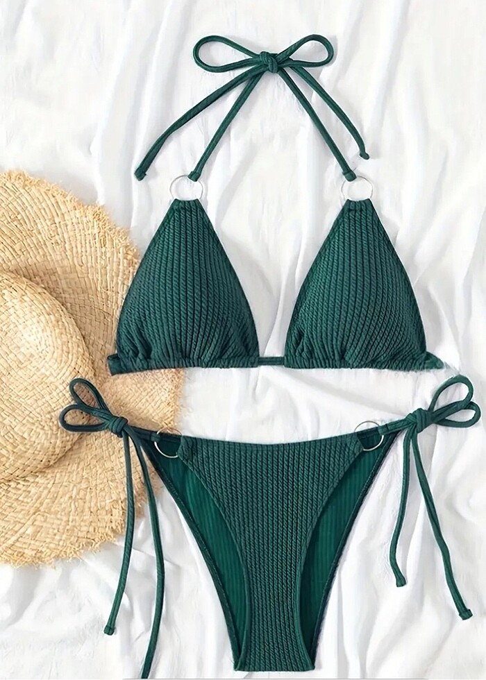 Koyu Cam Göbeği Rengi Bikini Takımı - Görsel 3