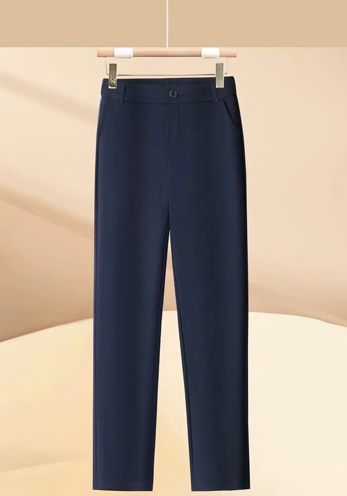 Kadın Lacivert Regular Fit Kumaş Pantolon - Görsel 5