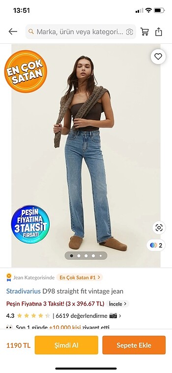 Stradivarius D98 straight fıt jean