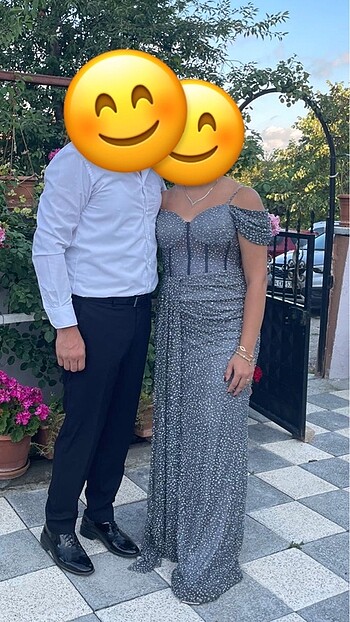 Gri Abiye Elbise
